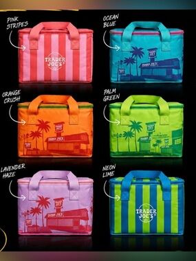 Trader Joe's Insulated Cooler Tote - Multiple Colorways